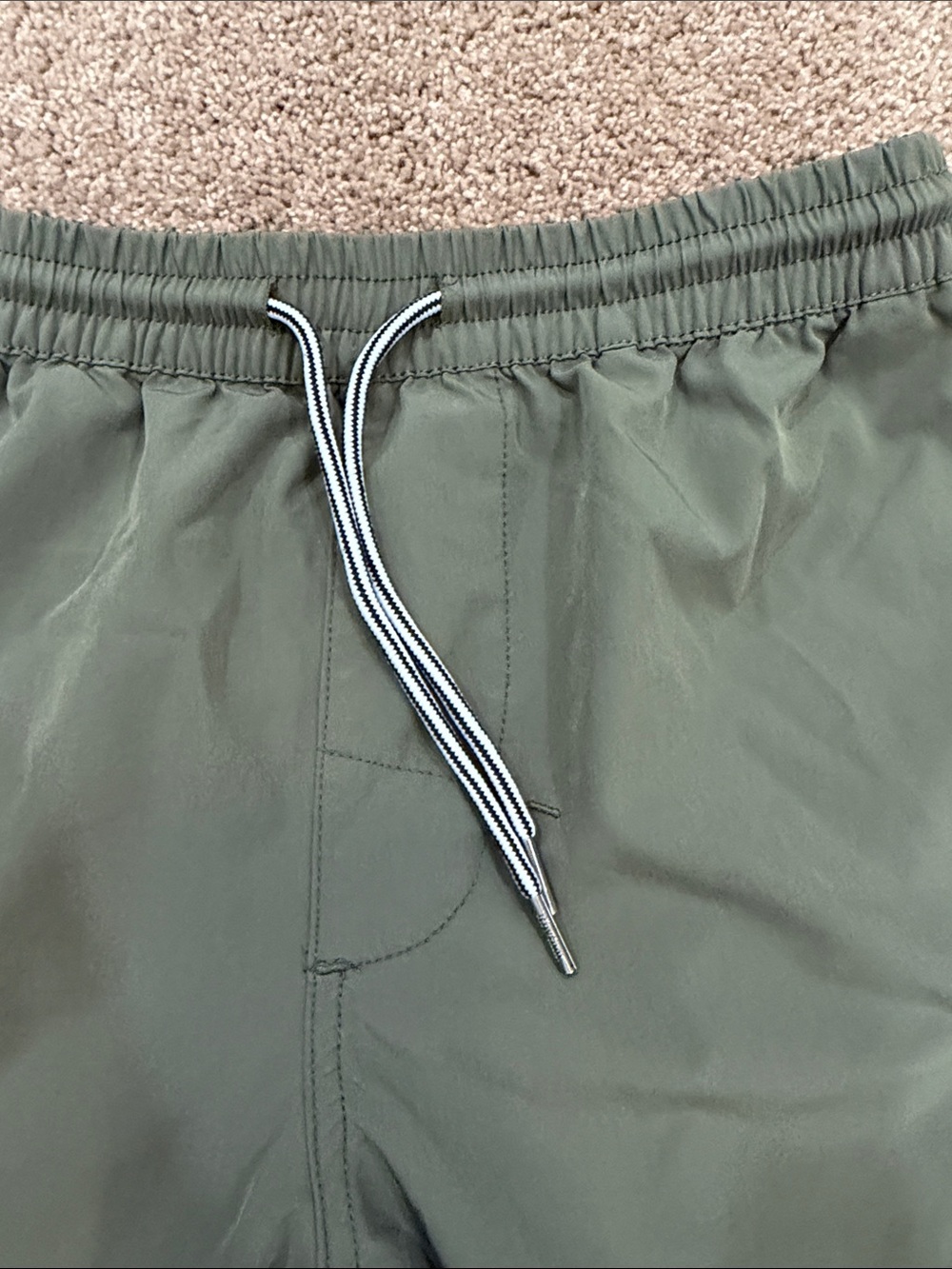 Rhythm. Olive Athletic Drawstring Swim Shorts - Picture 3 of 7